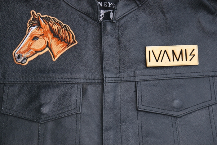 Horse Head Patch shown on leather vest