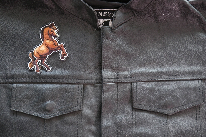 Horse Patch shown on leather vest