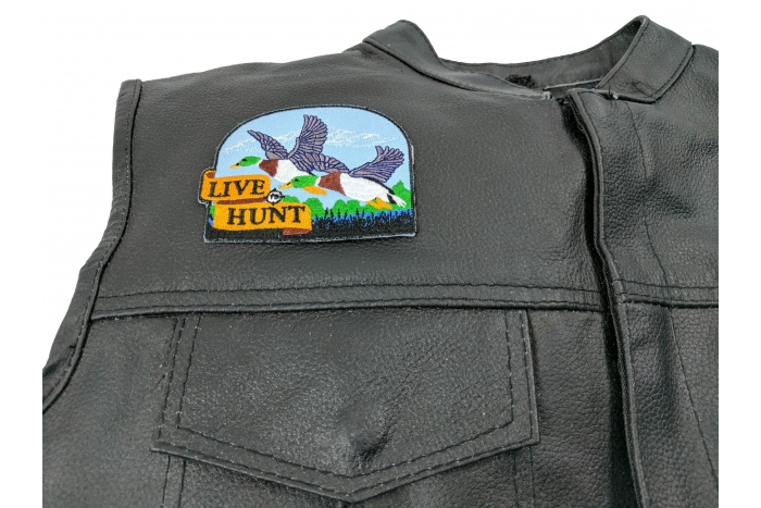  shown on leather vest