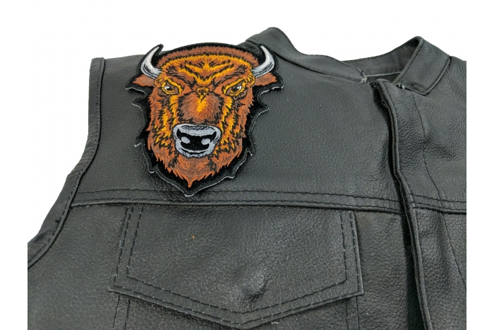 Buffalo Patch, Patches for Jackets shown on leather vest