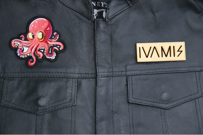 Octopus Patch shown on leather vest