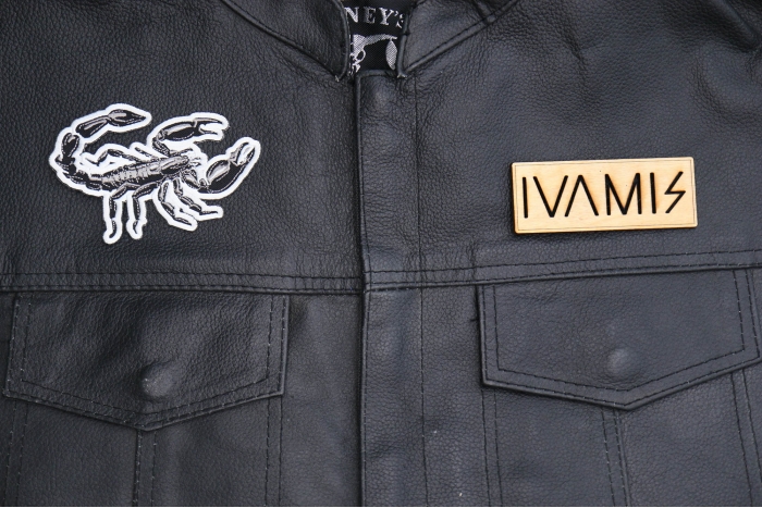 Scorpion Patch shown on leather vest