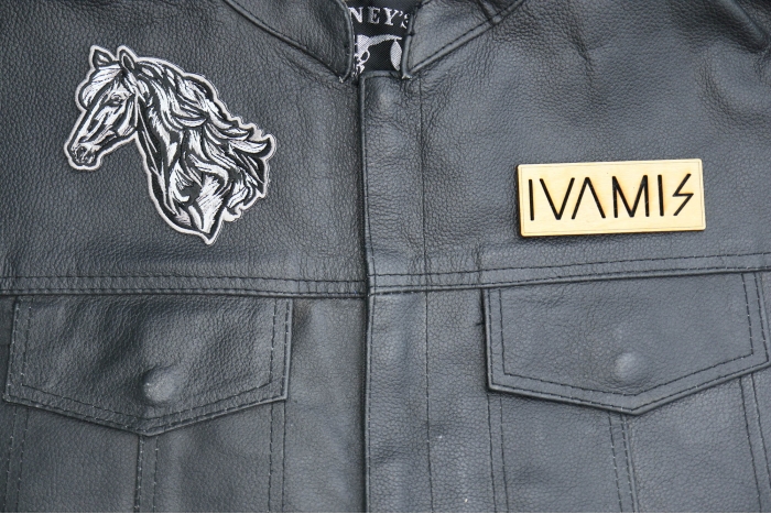 Tribal Horse Patch shown on leather vest
