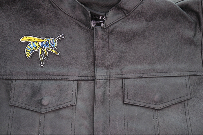 Wasp Patch shown on leather vest