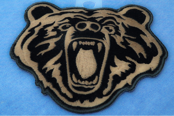 Brown Bear Iron on Patch Small diagonal view