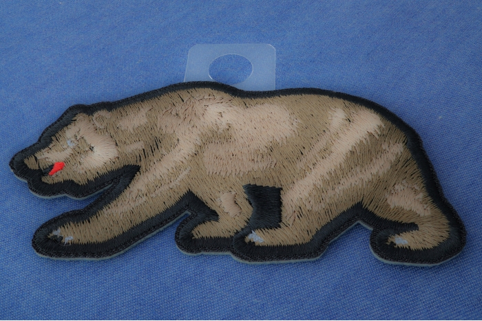 California Bear Iron on Patch diagonal view
