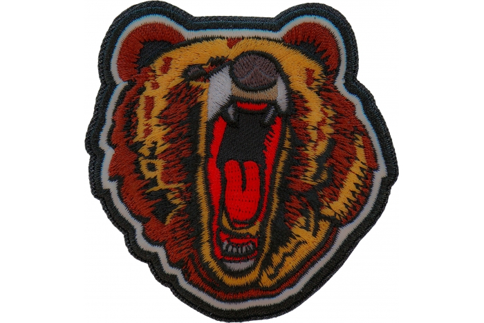 Yawning Bear Iron on Patch