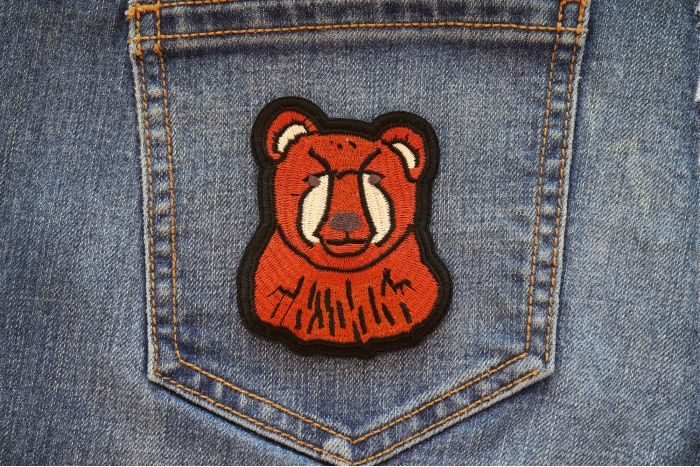 Cute Bear Iron on Patch shown on jeans