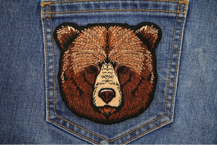 Cute Bear Patch shown on jeans