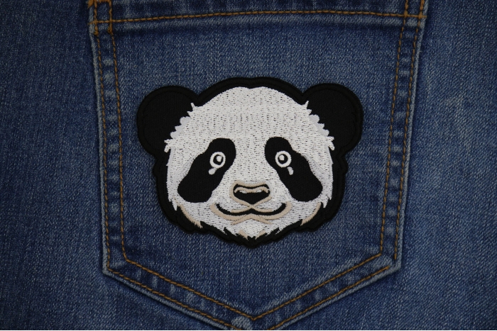 Panda Bear Patch shown on jeans