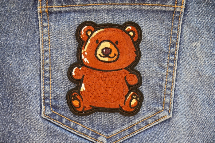 Teddy Bear Patch shown on jeans