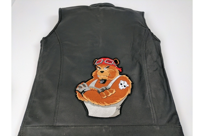  shown on leather vest