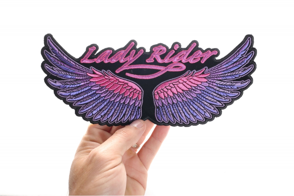 Lady Rider Wings Feathers Embroidered Biker Patch Large FREE SHIP Lady Rider Wings Feathers Embroidered Biker Patch Large FREE SHIP