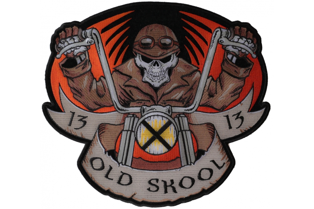 Biker Sew-On biker patch v2 Details about   Bottom Rocker Cowboy Skull Custom text and colors 