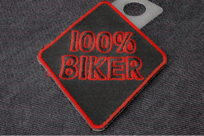 100 Percent Biker Patch diagonal view
