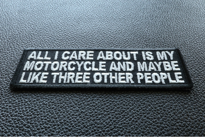 All I Care About Is My Motorcycle and Maybe Like Three Other People Patch diagonal view