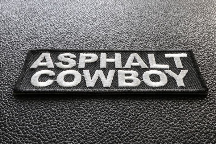 Asphalt Cowboy Embroidered Motorcycle Patch – Biker Club Vest Back Patch PAT-0110