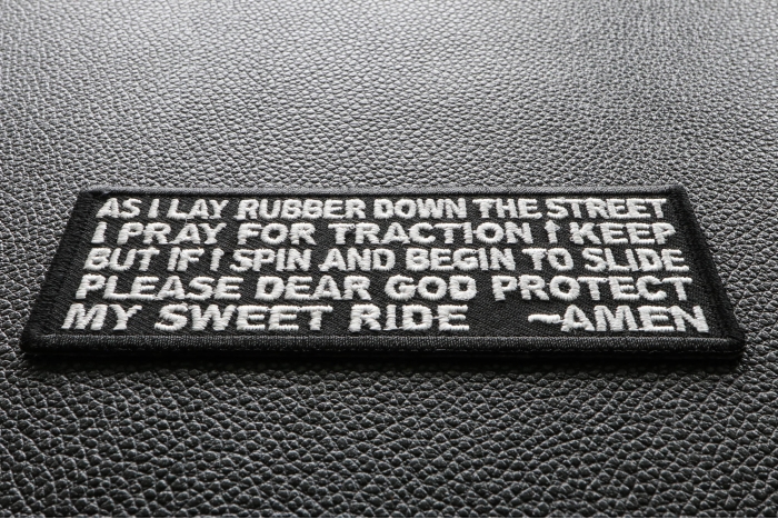 Biker Prayer Patch diagonal view