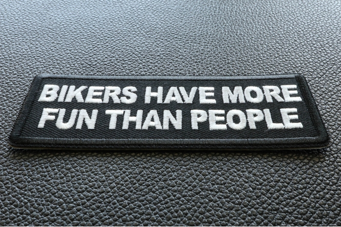 Bikers have more Fun than People Patch diagonal view
