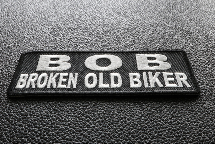 BOB Broken Old Biker Patch diagonal view