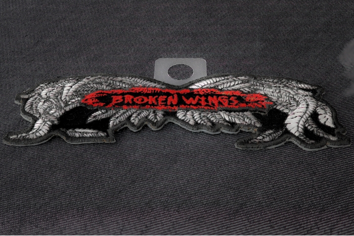 Broken Wings Small Biker Patch diagonal view