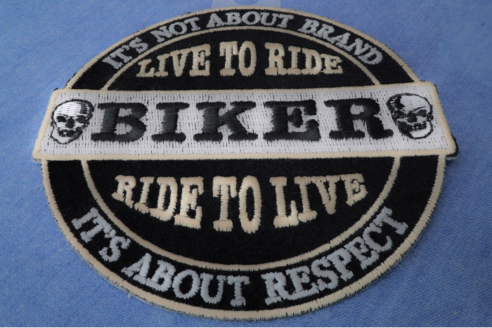 Live To Ride Ride to Live Biker Patch diagonal view