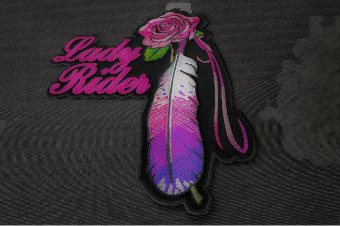 Lady Rider Rose and Feather Patch diagonal view