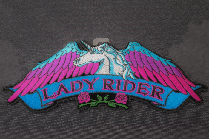 Lady Rider Unicorn Patch diagonal view