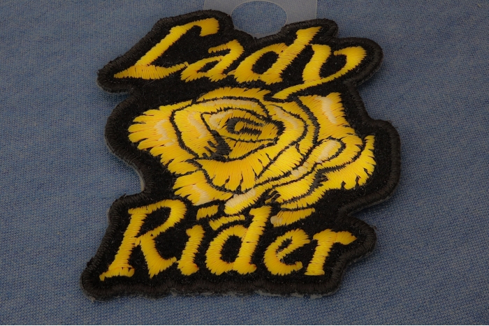 Lady Rider Yellow Rose Iron on Patch for Lady Bikers - Biker Patches ...