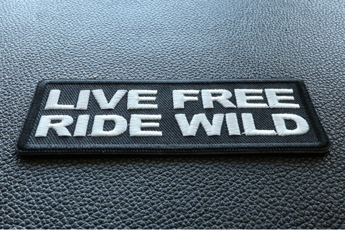 Live Free Ride Wild Patch diagonal view