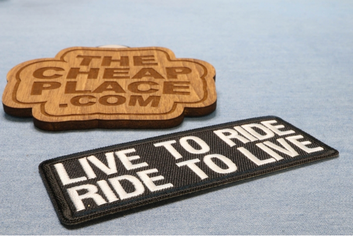 Live To Ride Ride To Live Patch diagonal view