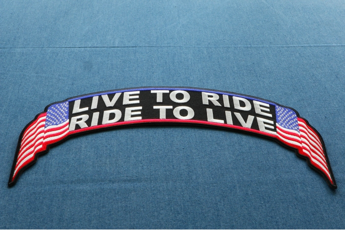 Live To Ride Ride To Live Patch diagonal view