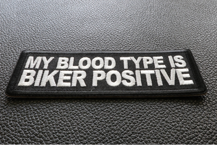 My Blood Type is Biker Positive Patch diagonal view