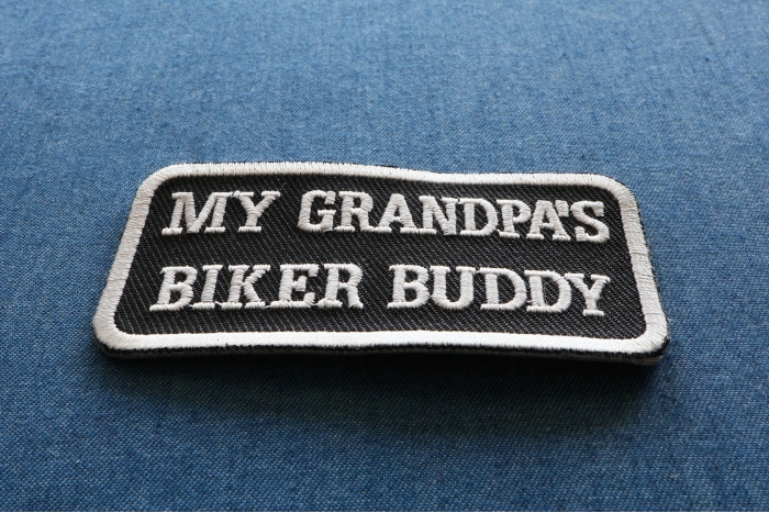 My Grandpa's Biker Buddy Patch diagonal view