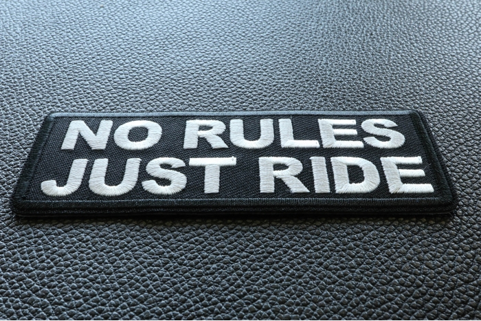 No Rules Just Ride Patch diagonal view