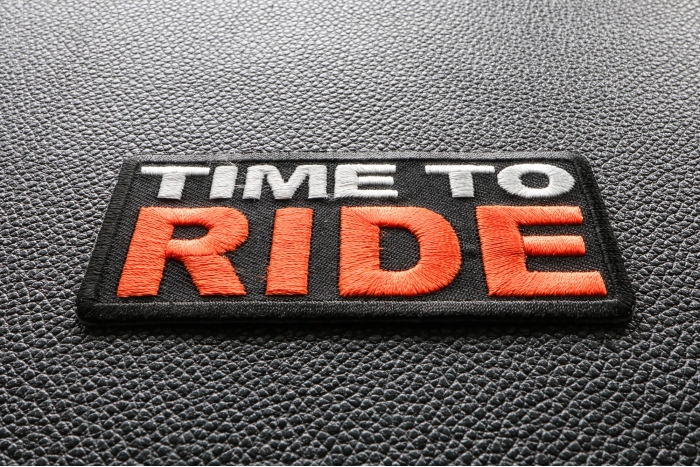 Time To Ride Patch diagonal view