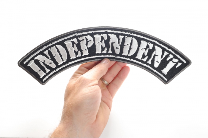 Independent Patch, Large Back Patches shown on hand for size comparison