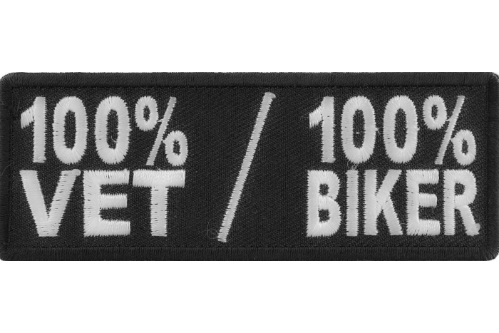 100 Percent Vet 100 Percent Biker Patch