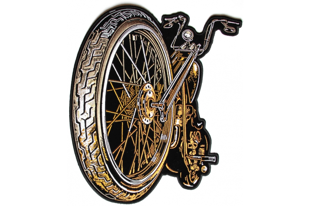 Big Wheel and Spokes Motorcycle Back Patch for Bikers