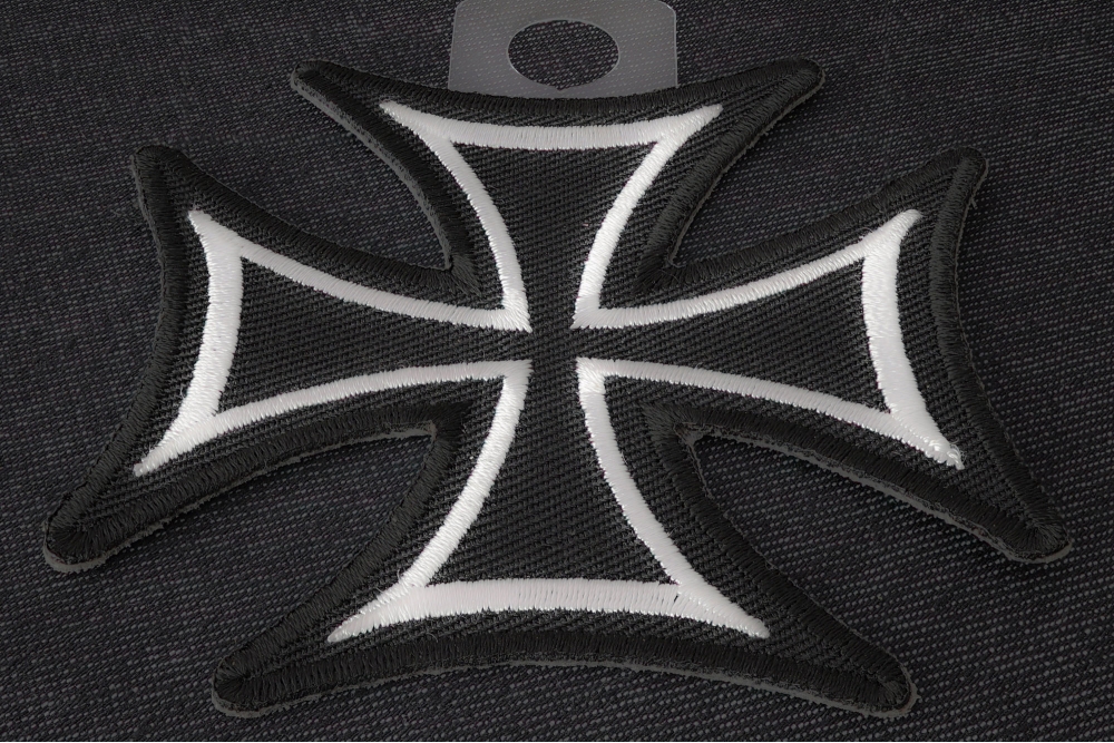 chrome hearts Cross patch - chrome hearts Iron on cross patch - Black  /silver