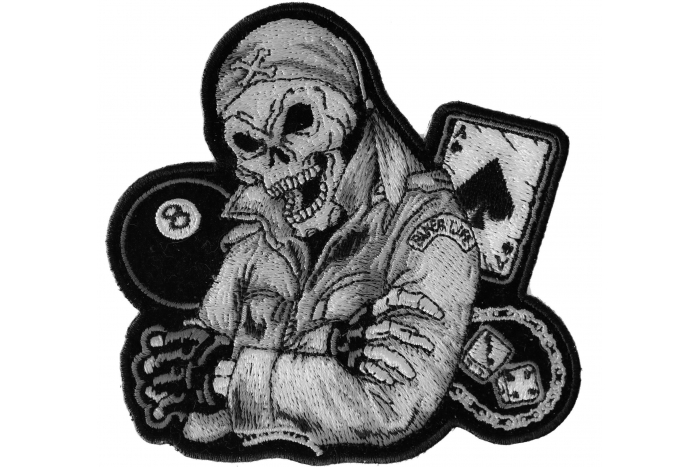 Biker Life Skull 8 Ball Aces and Dice Patch