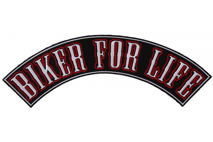 Biker For Life Large Rocker Patch Biker For Life Large Rocker Patch