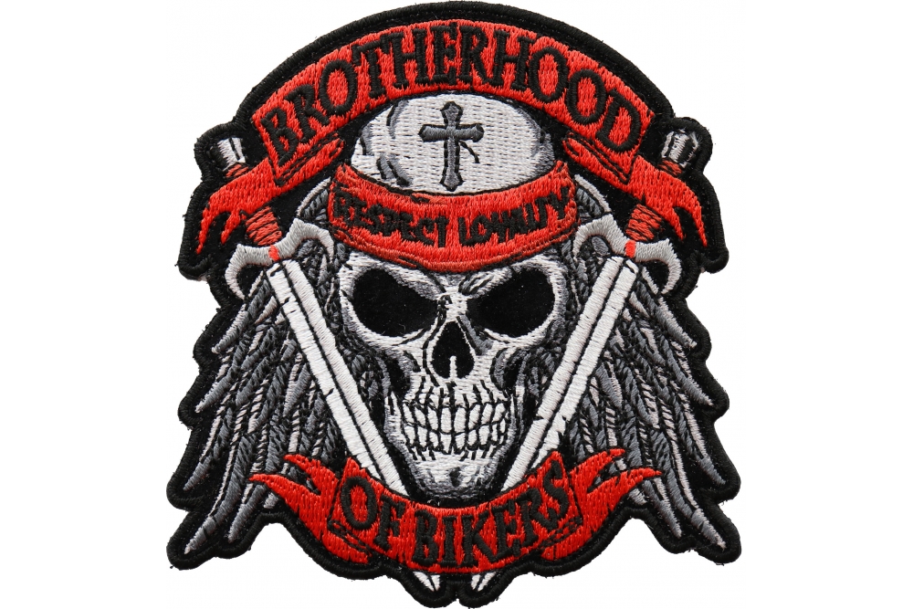 Brotherhood of Bikers Respect and Loyalty Skull and Swords Patch