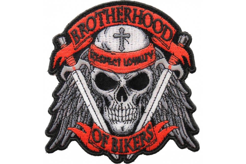 Brotherhood of Bikers Respect and Loyalty Skull and Swords Patch