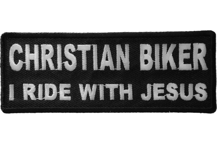 Christian Biker I Ride With Jesus Patch