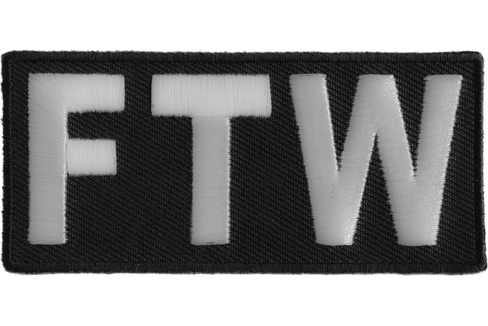 1 inch Black Letter N Iron on Embroidered Patch, White