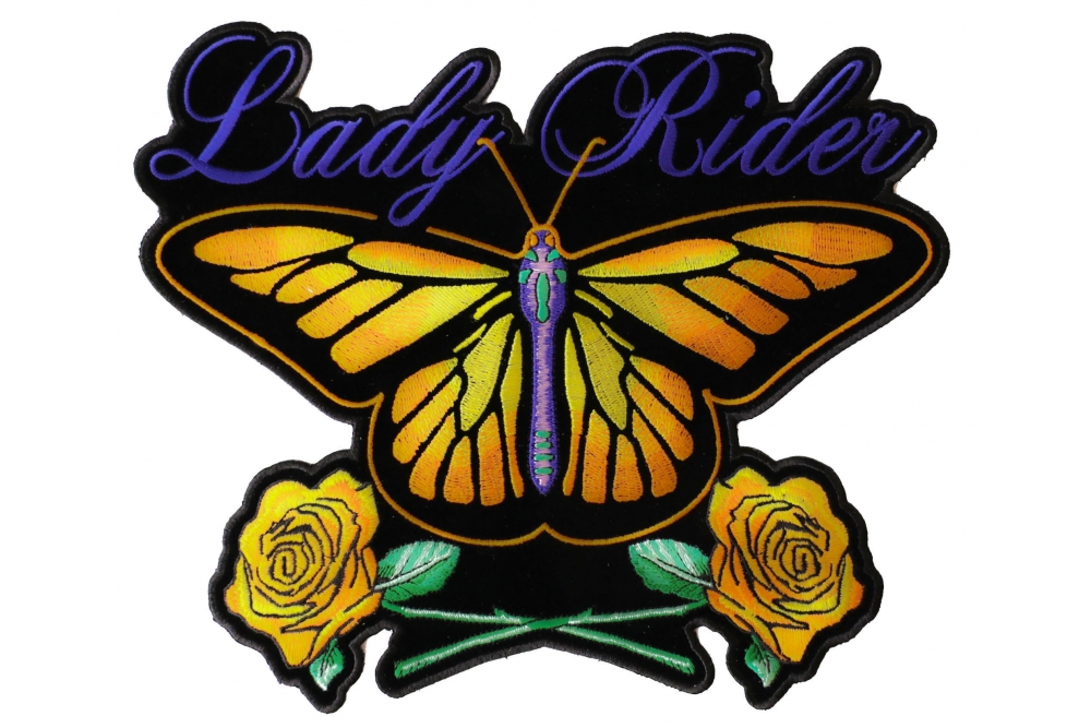 Butterfly Roses Lady Rider Patch, Large Biker Back Patches for Leather  Vests by Ivamis Patches