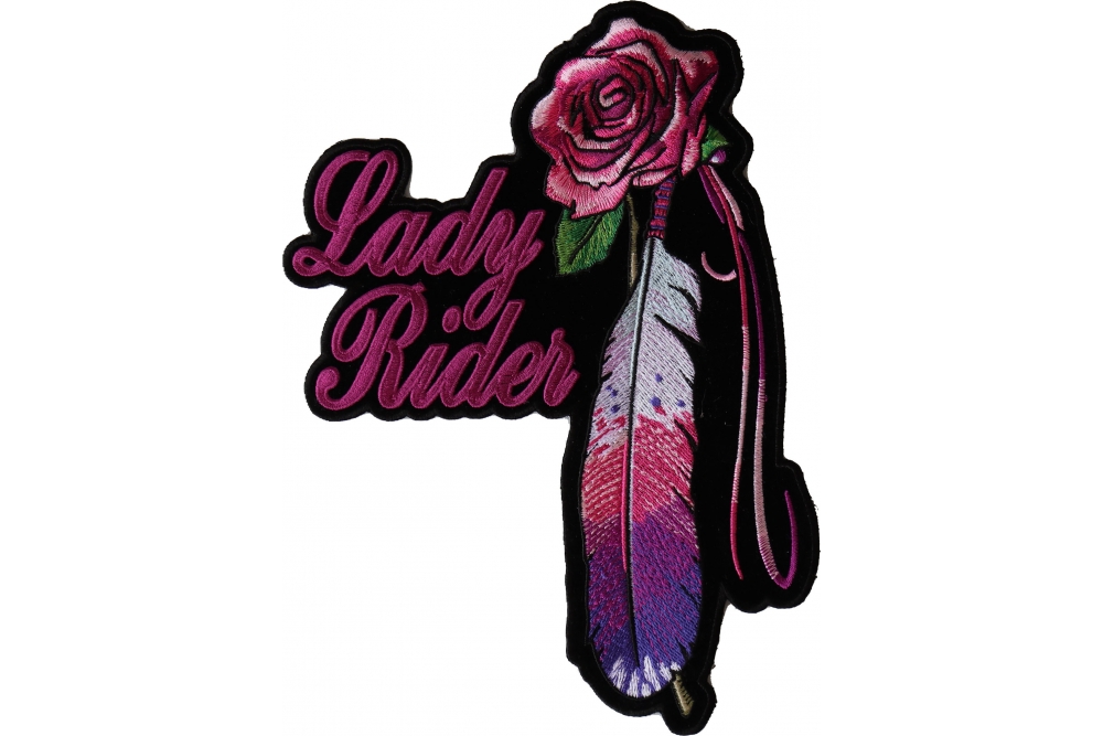 Lady Rider Wings Patch, Large Ladies Back Patches for Jackets