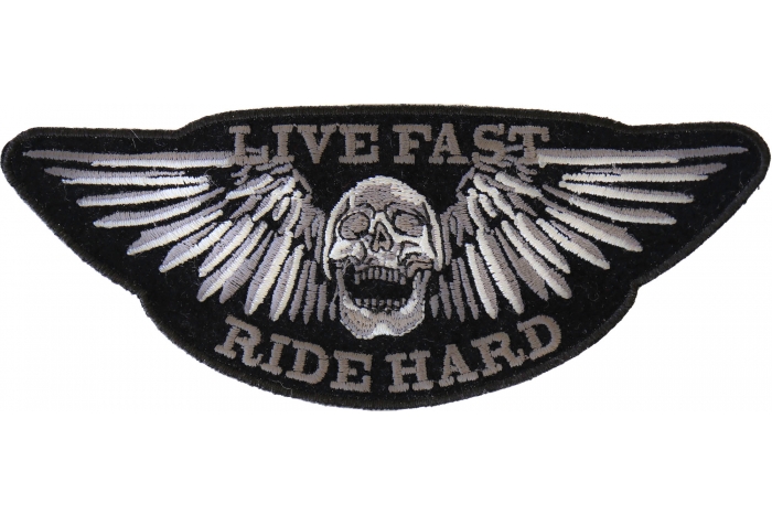 Live Fast Ride Hard Skull Patch