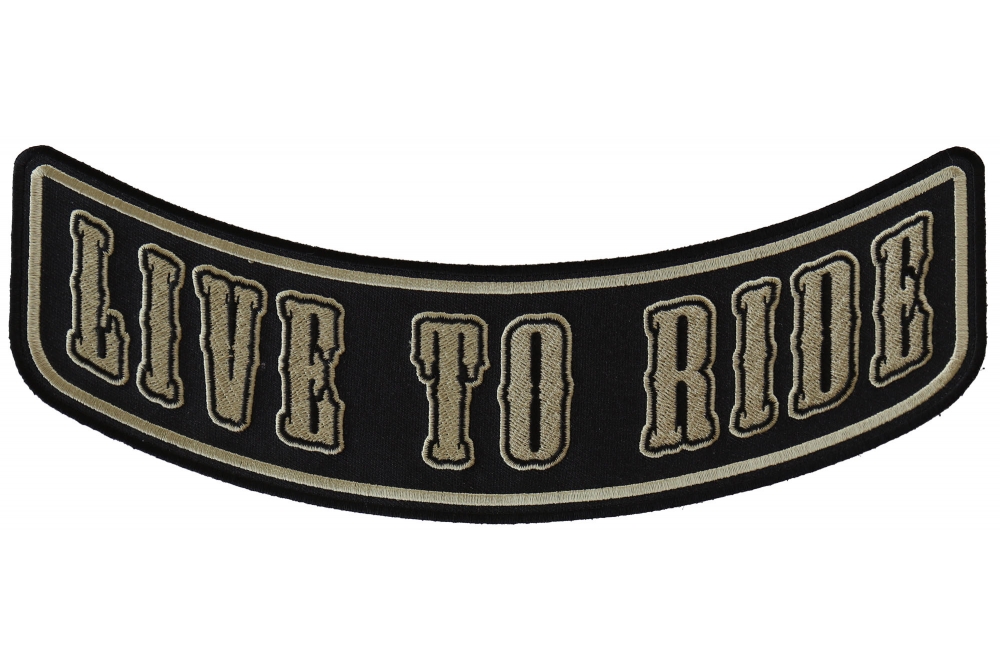 Live To Ride Lower Rocker Beige Over Black Patch